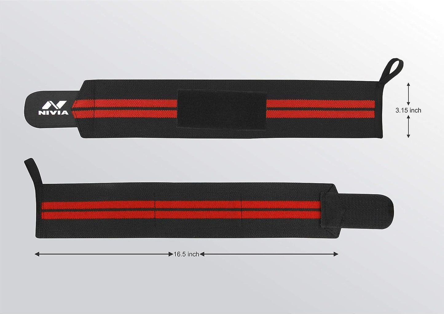 NIVIA Weight Lifting Wrist Support with Thumb Loop Strap for Sports - Made of Velcro and Elastic Strap for Men and Women