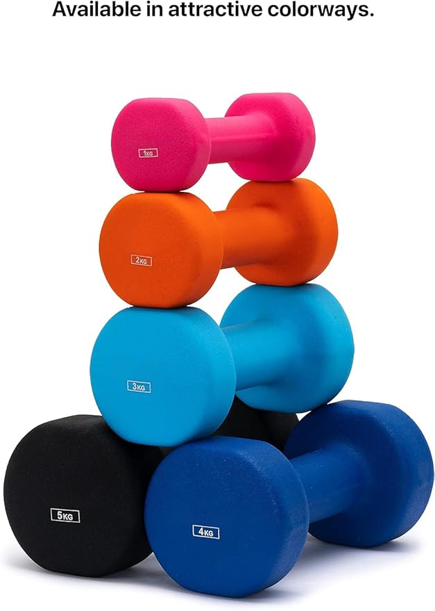 Anythingbasic Neoprene Dumbbells Includes 2 Dumbbells | Material: Iron with Neoprene Coating | Exercise & Fitness Weights for Women & Men at Home/Gym
