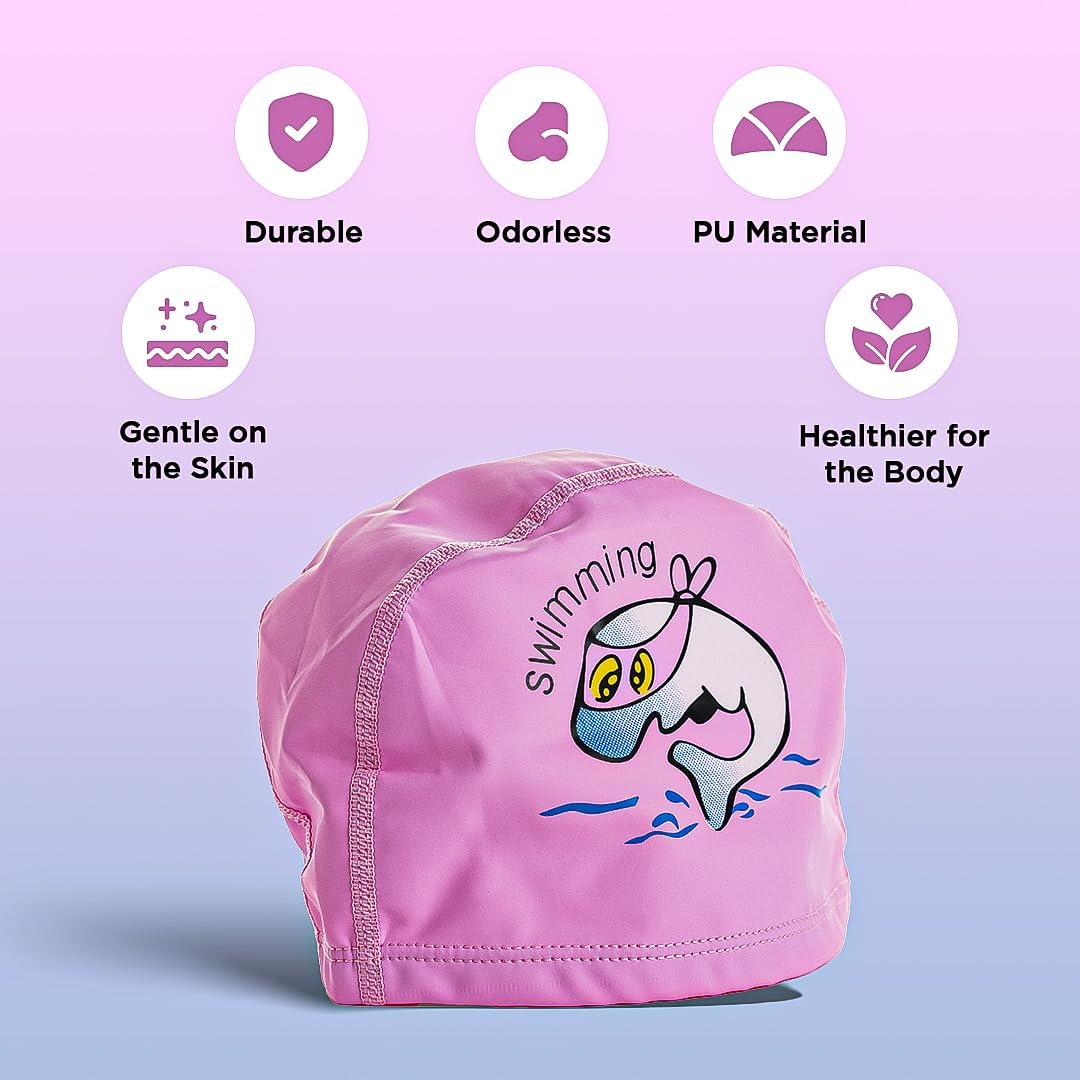 Endless Kids Swimming Cap Set - 3 Pack Soft, Flexible Silicone Swimming Caps - Soft, Stretchy, Leak Proof - Fun Colors for Boys and Girls - Perfect for Pool and Beach - Blue, Pink, Yellow