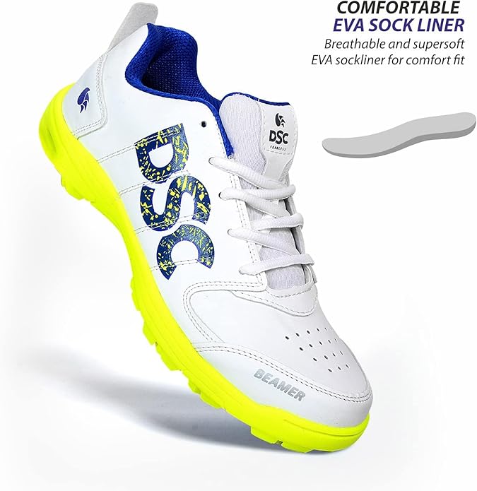DSC Beamer Cricket Shoes for Men and Boys | Breathable Mesh | Non-Slip Sole | Embossed Design | Durable and Lightweight