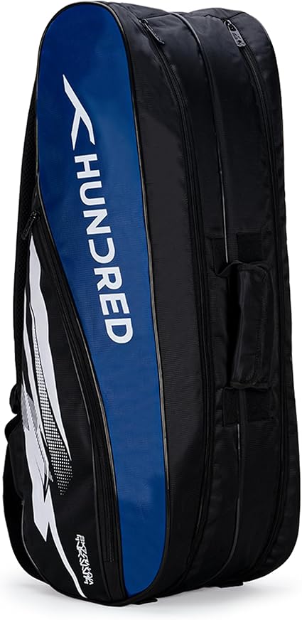 HUNDRED Cosmogear Badminton Bag | Double Zipper | Front Zipper Pocket Bag, Polyester