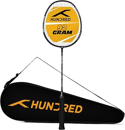 HUNDRED Powertek 200 مضرب تنس الريشة برو جرافيت مع غطاء كامل للمضرب