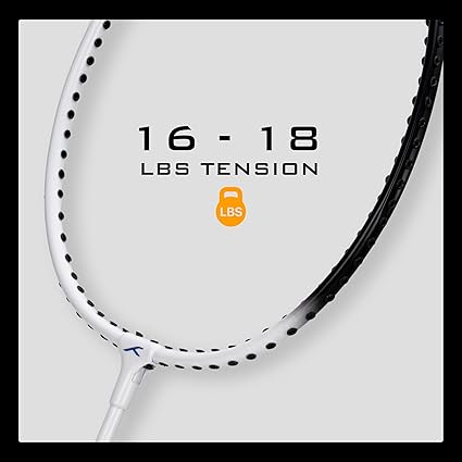 HUNDRED Powertek 100 Badminton Racket (Set of 2) with Full Cover (Size: Standard, Handle Size: G5) | Racket | Material: Aluminum | Max Tension: 16-18 lbs | For Intermediate Players