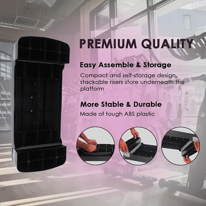 Endless Aerobics 2-Height Adjustable stepper | Assorted | Material: ABS Plastic | Exercise Platform | Ideal for Gym & Home | Cardio | For Men & Women