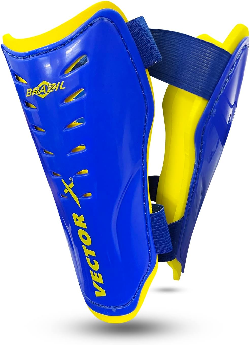 Vector X Brazil Shin Guard, Small (Blue/Yellow)