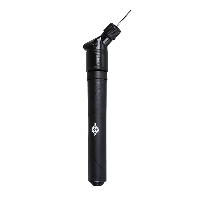 NIVIA Ball Pump, with Needle Air Pump for Soccer, Volleyball, Basketball, Rugby, Football, Soccer Balls and Other Inflatable Balls, Stainless Steel Air Pump (Black)