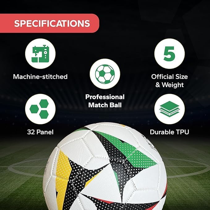 Endless Champion 32 Panel Machine Stitched Soccer Ball Size 5 | Material: TPU | Multi-Color | For Club, League, Academy and Professional Match Level Training