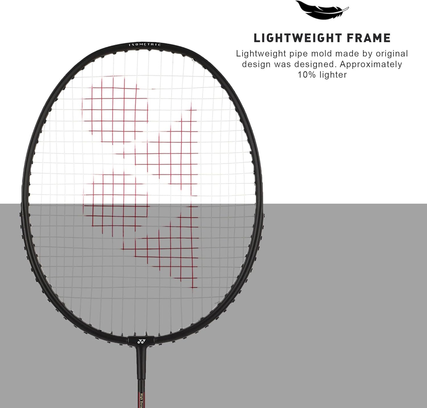 Yonex GR 303i Badminton Racket | Full Cover | Color: Black | Size: Standard | Material: Aluminum | Skill: Medium | Shape: Isometric | High Durability | Lightweight for Superior Control