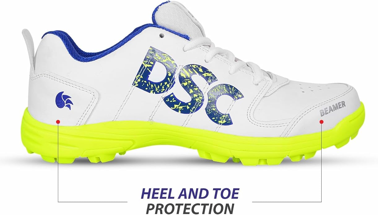 DSC Beamer Cricket Shoes for Men and Boys | Breathable Mesh | Non-Slip Sole | Embossed Design | Durable and Lightweight