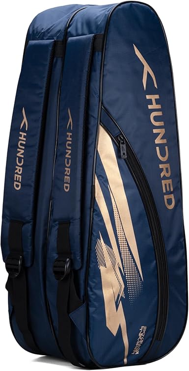 HUNDRED Cosmogear Badminton Bag | Double Zipper | Front Zipper Pocket Bag, Polyester