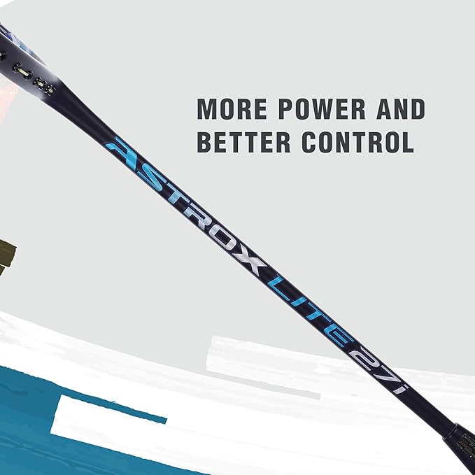 Yonex Astrox Lite 27i مضرب تنس الريشة من الجرافيت مع غطاء مضرب كامل | لاعبون متوسطون | 77 جرام | أقصى شد للوتر - 30 رطلاً