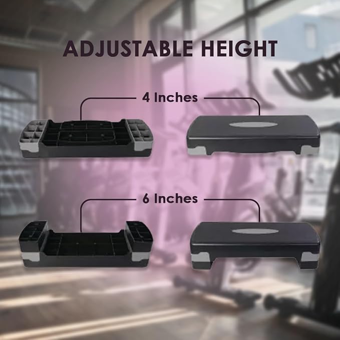 Endless Aerobics 2-Height Adjustable stepper | Assorted | Material: ABS Plastic | Exercise Platform | Ideal for Gym & Home | Cardio | For Men & Women