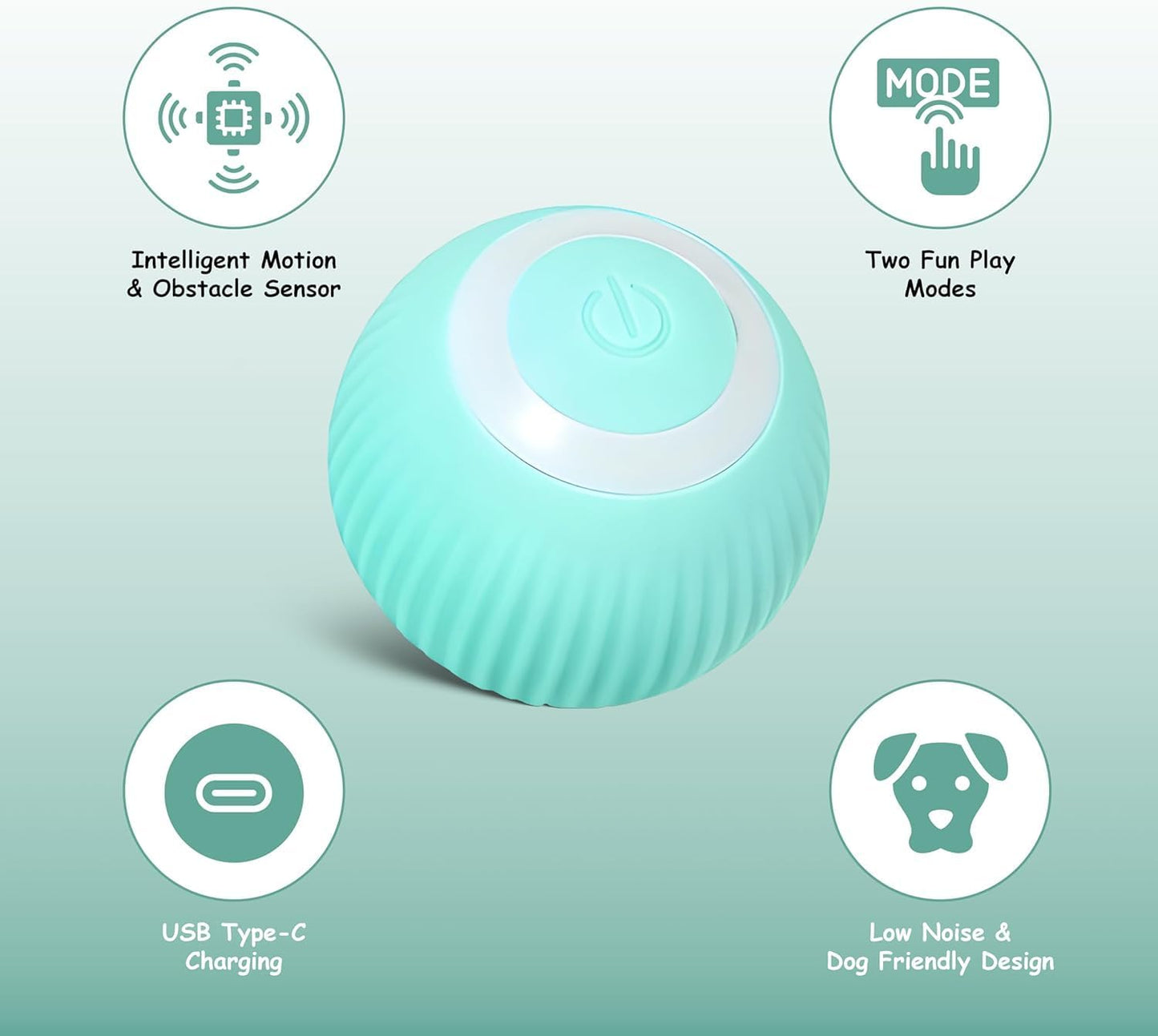 Funfy لعبة كرة تفاعلية للكلاب، كرة دوارة أوتوماتيكية، مناسبة للجراء الصغيرة والمتوسطة | كرة نطاطة ذكية، تهتز وتتحرك وترتد وتدور تلقائيًا، تُبقي الحيوانات الأليفة منشغلة