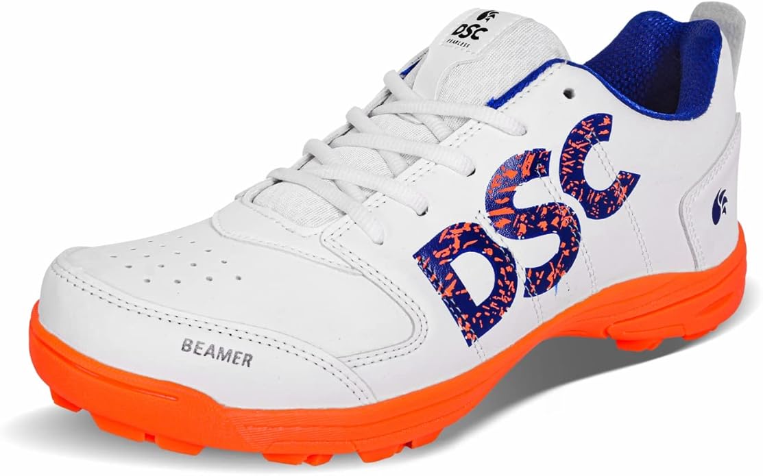DSC Beamer Cricket Shoes for Men and Boys | Breathable Mesh | Non-Slip Sole | Embossed Design | Durable and Lightweight