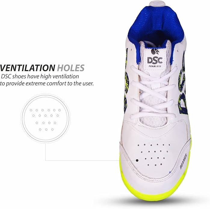 DSC Beamer Cricket Shoes for Men and Boys | Breathable Mesh | Non-Slip Sole | Embossed Design | Durable and Lightweight