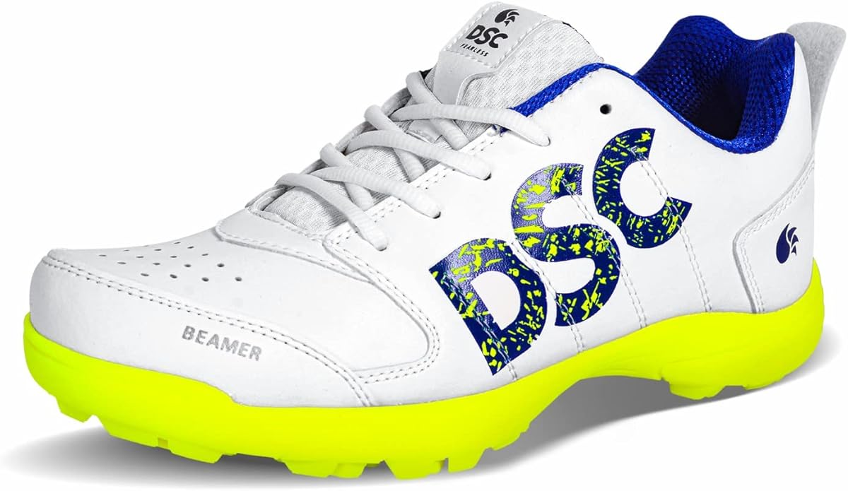 DSC Beamer Cricket Shoes for Men and Boys | Breathable Mesh | Non-Slip Sole | Embossed Design | Durable and Lightweight