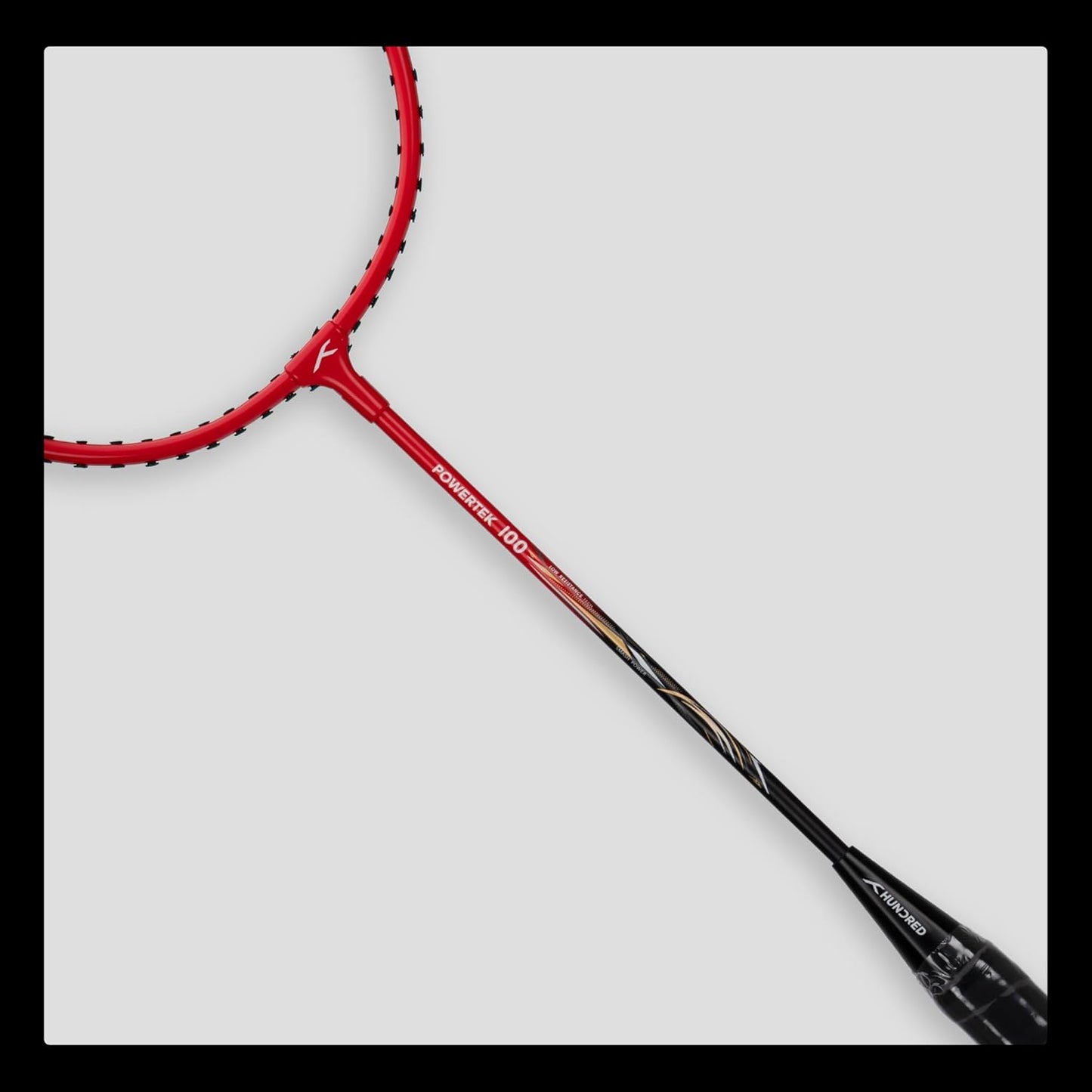 HUNDRED Powertek 100 Badminton Racket (Set of 2) with Full Cover (Size: Standard, Handle Size: G5) | Racket | Material: Aluminum | Max Tension: 16-18 lbs | For Intermediate Players