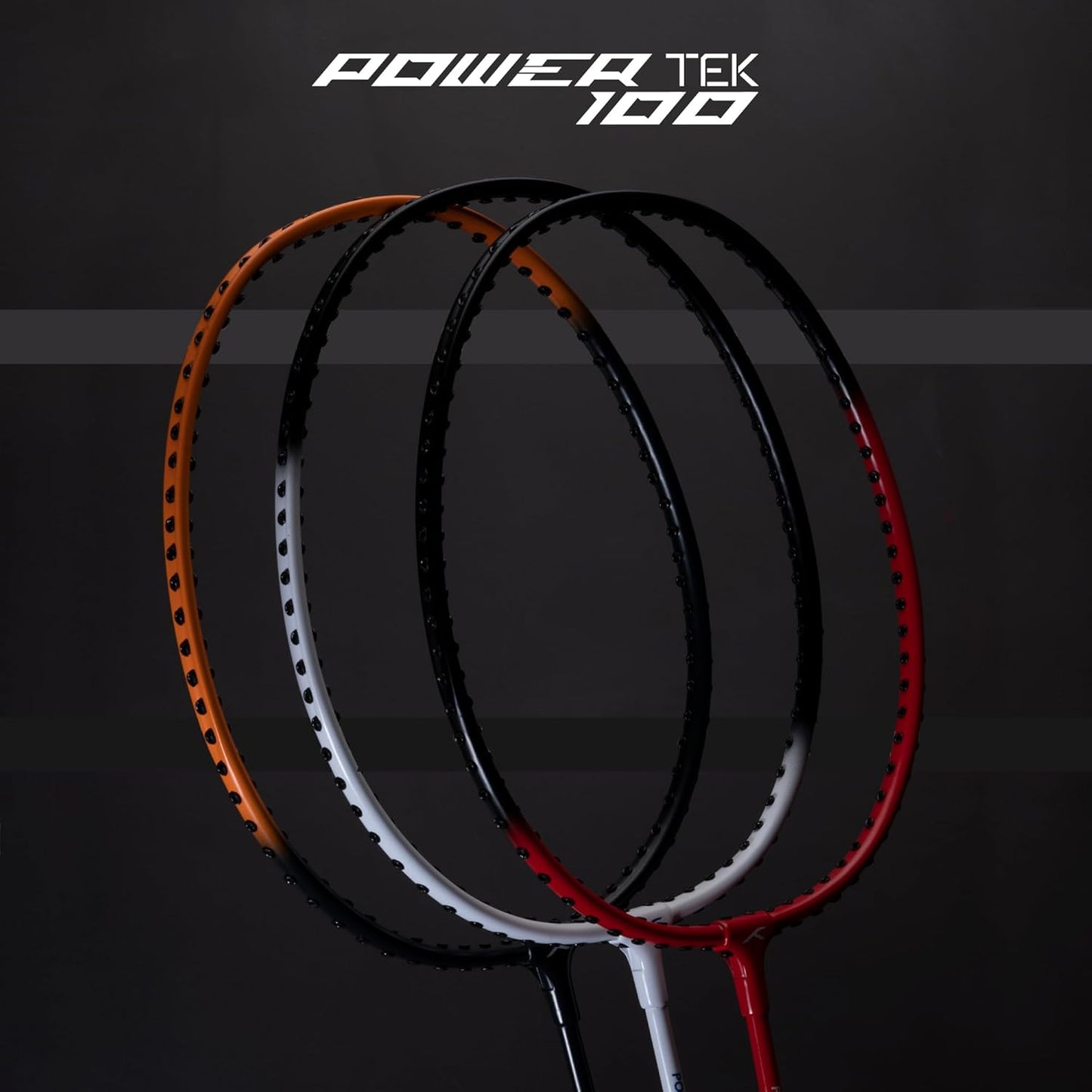 HUNDRED Powertek 100 Badminton Racket (Set of 2) with Full Cover (Size: Standard, Handle Size: G5) | Racket | Material: Aluminum | Max Tension: 16-18 lbs | For Intermediate Players