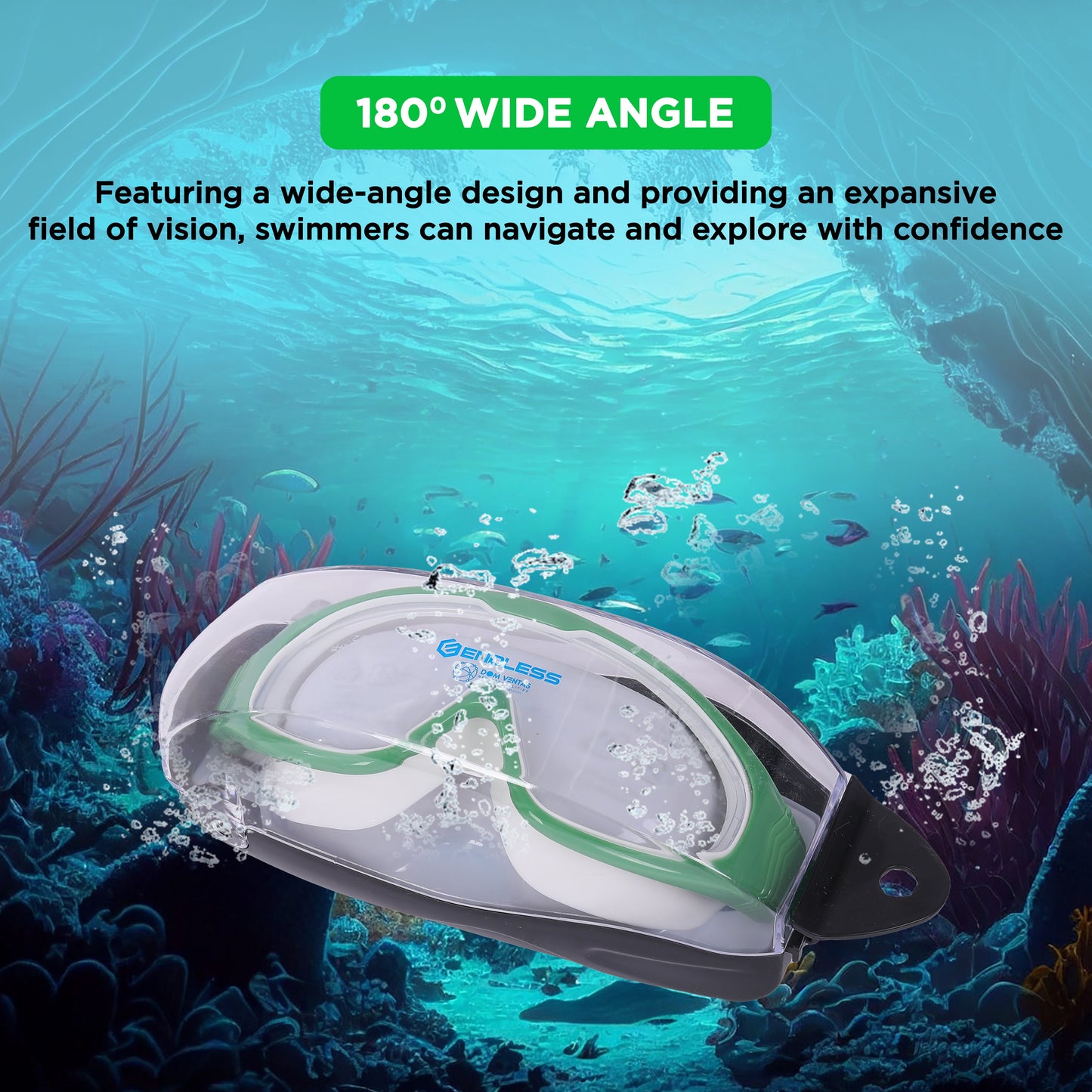 Endless EL1009 Infinity Premium Anti-Fog and UV Protection Swimming Goggles | Material: Silicone, Polyurethane | Stylish Large Frame for More Vision | Soft Silicone Gasket to Prevent Leakage | With Hard Case