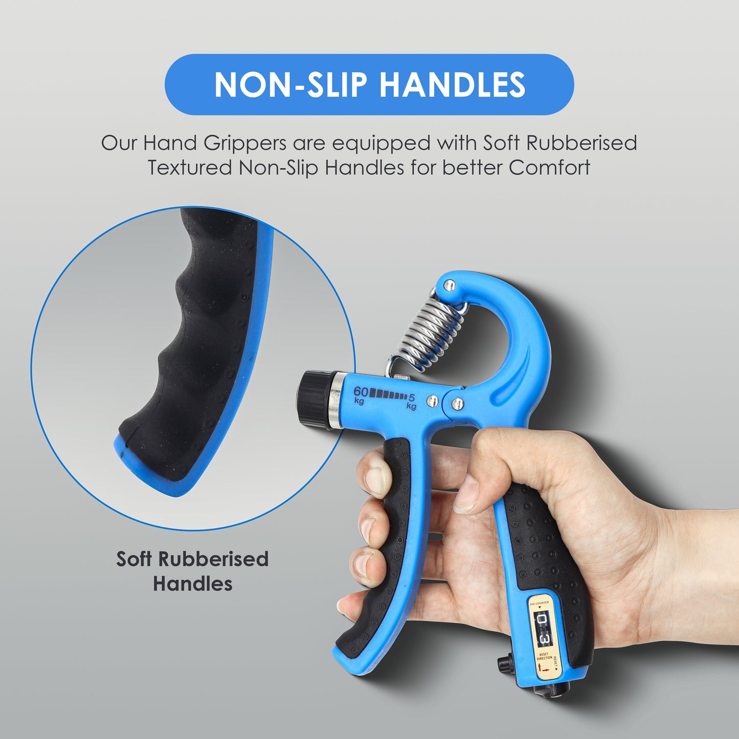 Endless Adjustable Hand Grip Strengthener Resistance Level with Counter| Exercise Equipment to Use in Home and Gym for Forearm and Finger Power Gripper Exercises