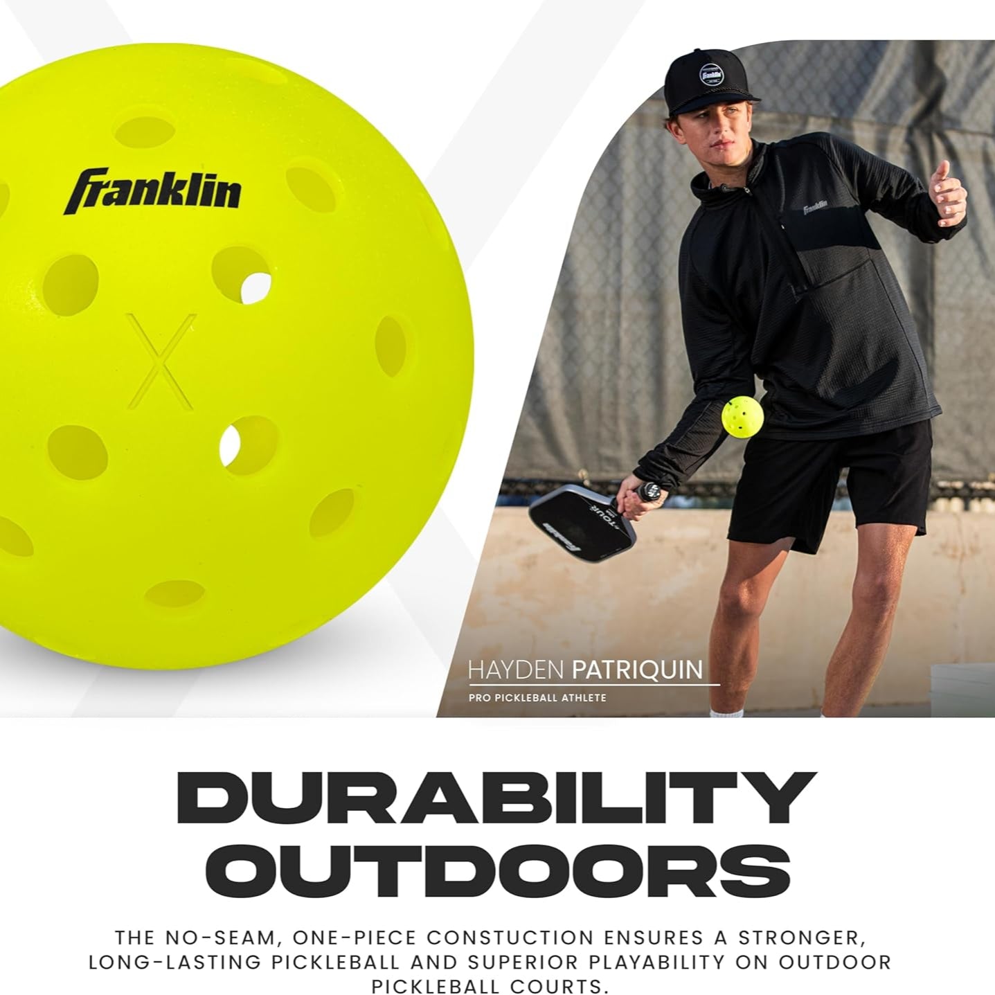 Franklin Sports Outdoor Pickleballs - X-40 Pickleball Balls - USA Pickleball (USAPA) Approved - Official US Open Ball 12 Bulk Packs of Pickleballs