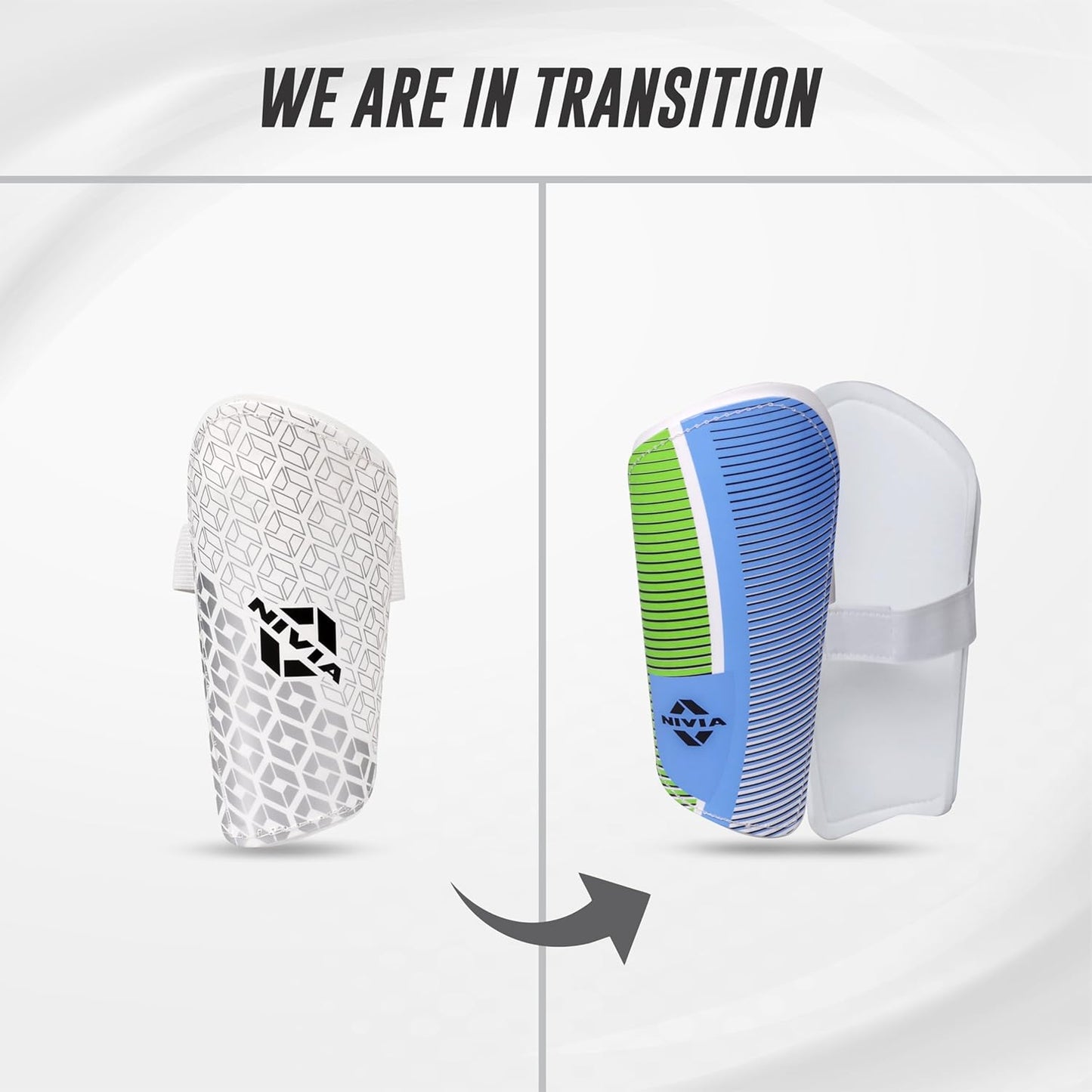 Nivia Wisdom الساق من البولي بروبلين البلاستيكي لعام 2018 للشباب والبالغين (أبيض، صغير) | لمباريات كرة القدم والتدريب | خفيف الوزن وقابل للتنفس