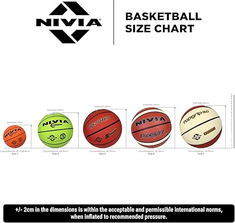 NIVIA Slamforce basketball, standard model, 8 panels, durable rubber cover with a pebble texture, wrapped butyl bladder, designed for beginners, can be played on all indoor and outdoor surfaces.