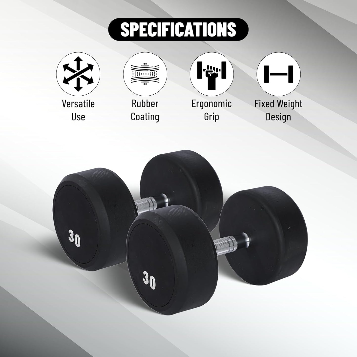 Endless Rubber Bouncy Dumbbells | Material: Iron and Rubber | Perfect for Bodybuilding, Fitness, Weightlifting, Home or Gym Training | for Men and Women