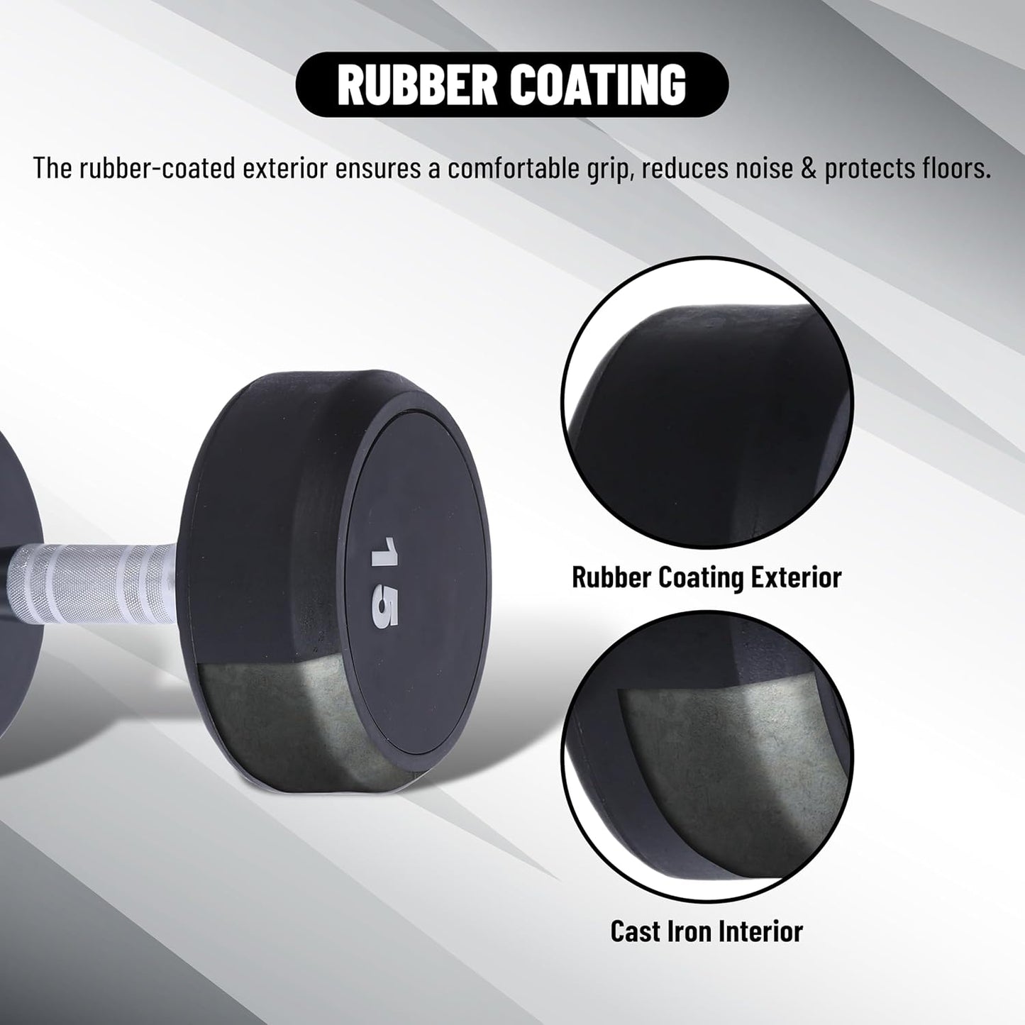Endless Rubber Bouncy Dumbbells | Material: Iron and Rubber | Perfect for Bodybuilding, Fitness, Weightlifting, Home or Gym Training | for Men and Women