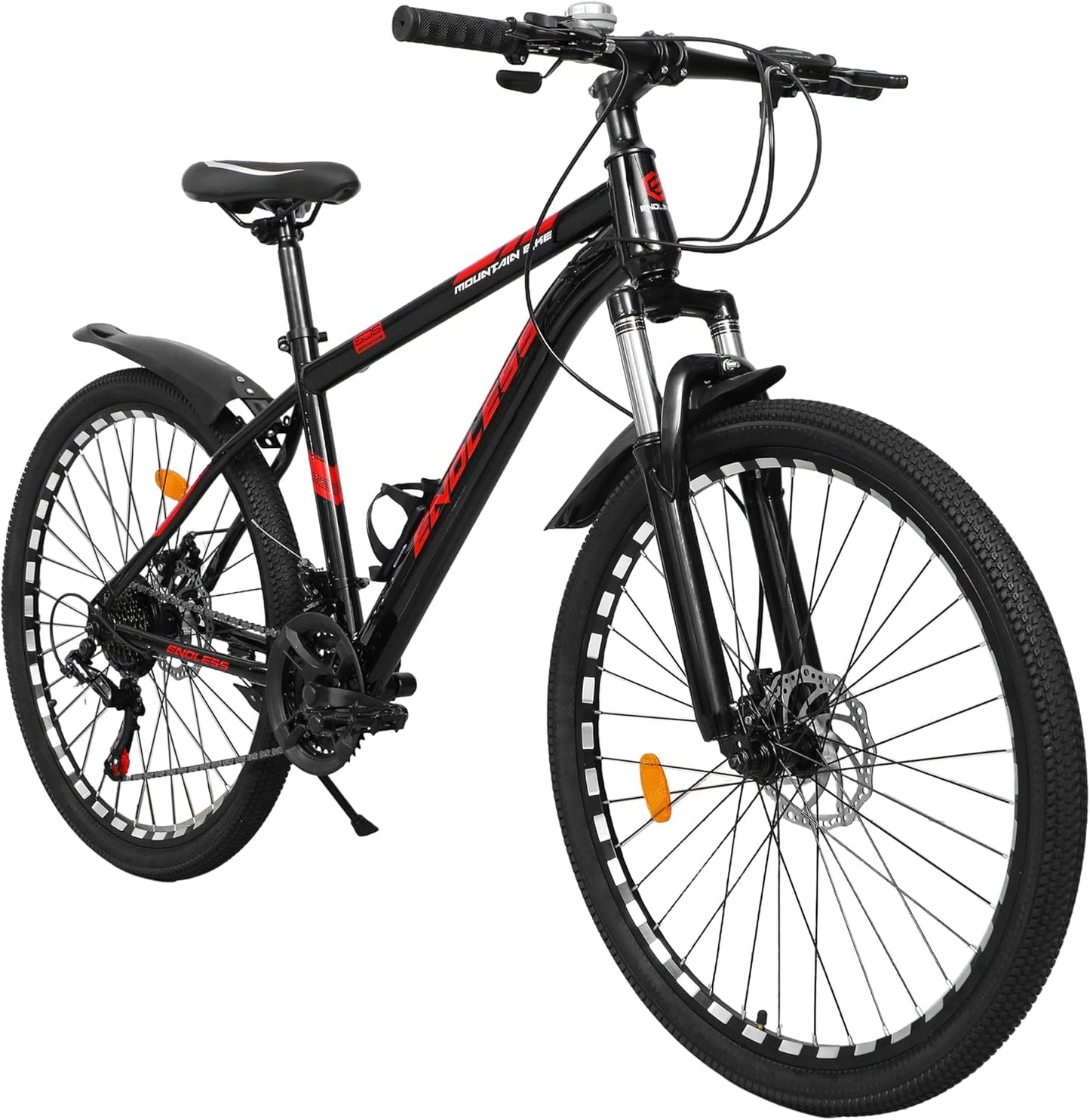 Endless 17" Aluminum Alloy Frame Mountain Bike with 27.5" Wheels with Shimano Altus 21 Speed Shifter for Adults | Disc Brakes, Adjustable Seat, All Terrain Tires, Suspension Mountain Bike for Men and Women