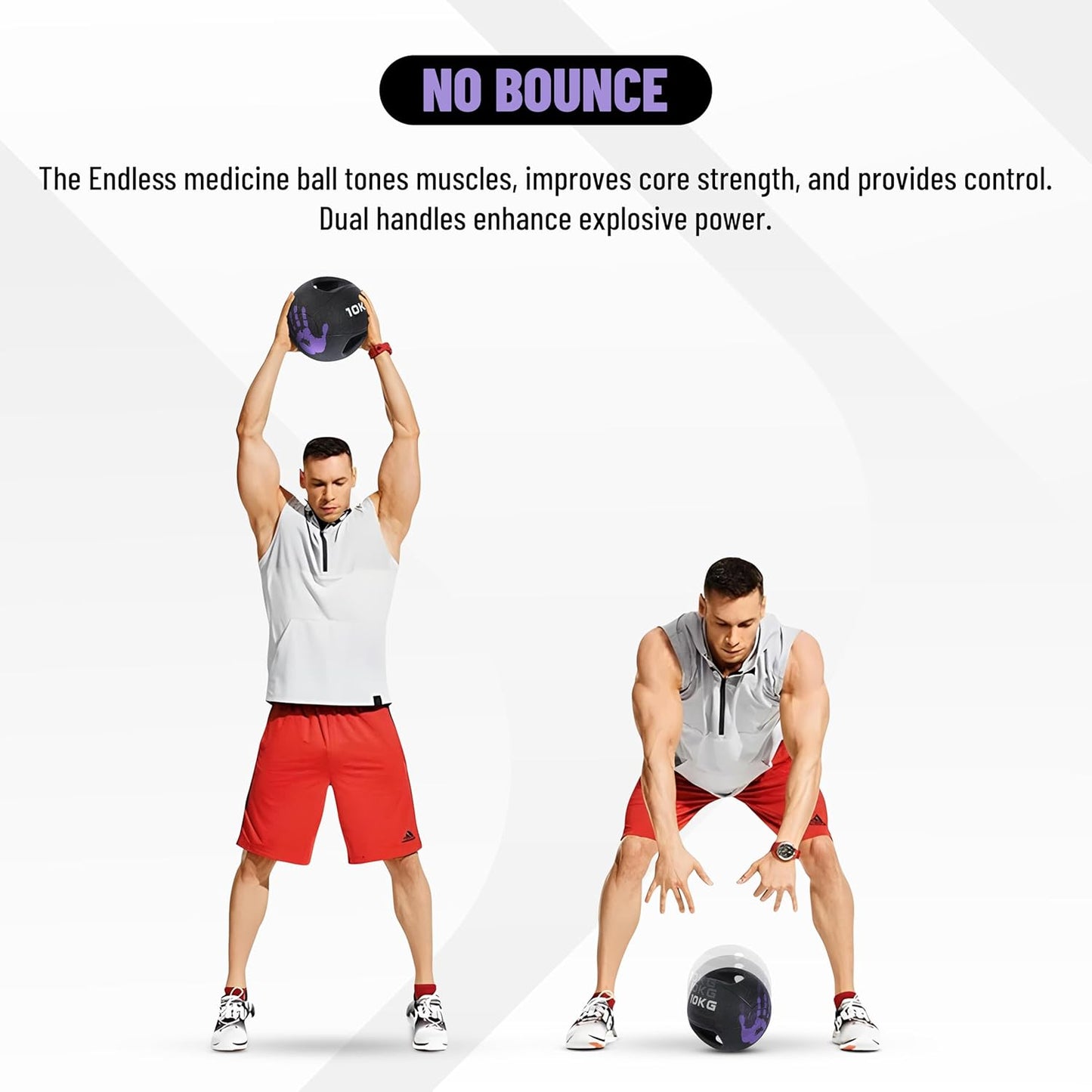 Endless Infinity Double Handle Medicine Ball | Black | Rubber | Core Strengthening, Fitness, Cardio, Home and Gym Workouts | For Men and Women