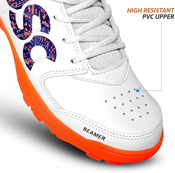 DSC Beamer Cricket Shoes for Men and Boys | Breathable Mesh | Non-Slip Sole | Embossed Design | Durable and Lightweight