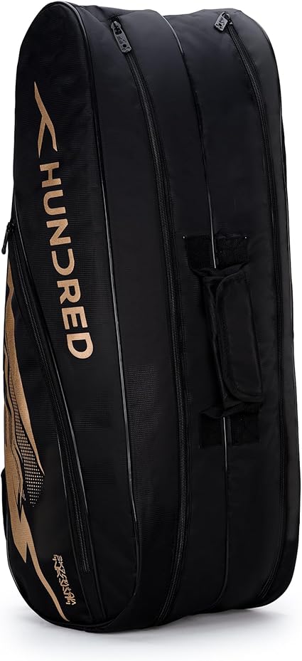 HUNDRED Cosmogear Badminton Bag | Double Zipper | Front Zipper Pocket Bag, Polyester