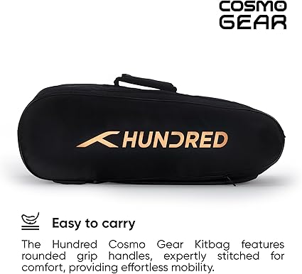 HUNDRED Cosmogear Badminton Bag | Double Zipper | Front Zipper Pocket Bag, Polyester