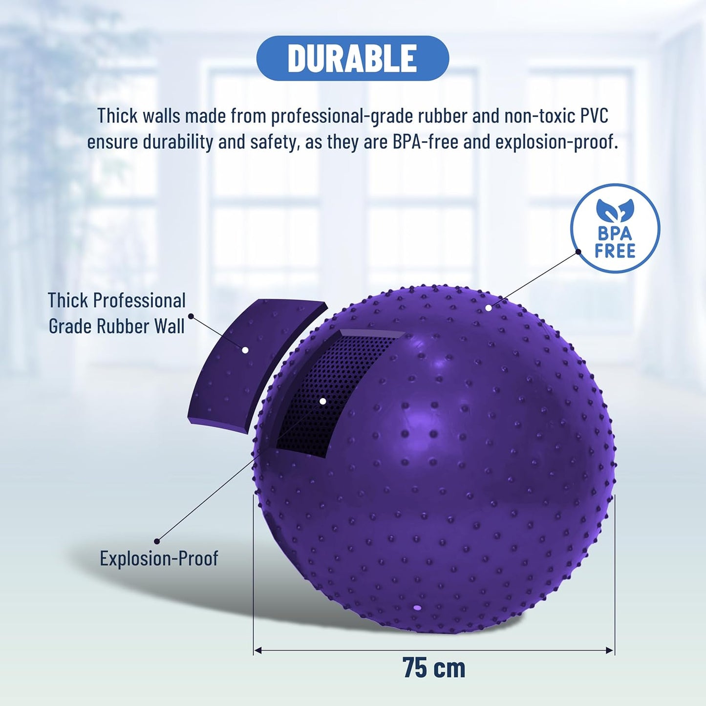 Endless Infinity Thick Yoga Ball | Material: PVC | Exercise Ball, Anti-Burst Yoga Ball | Balance Ball for Fitness | Pilates | Gym and Home | Bathroom for Men and Women