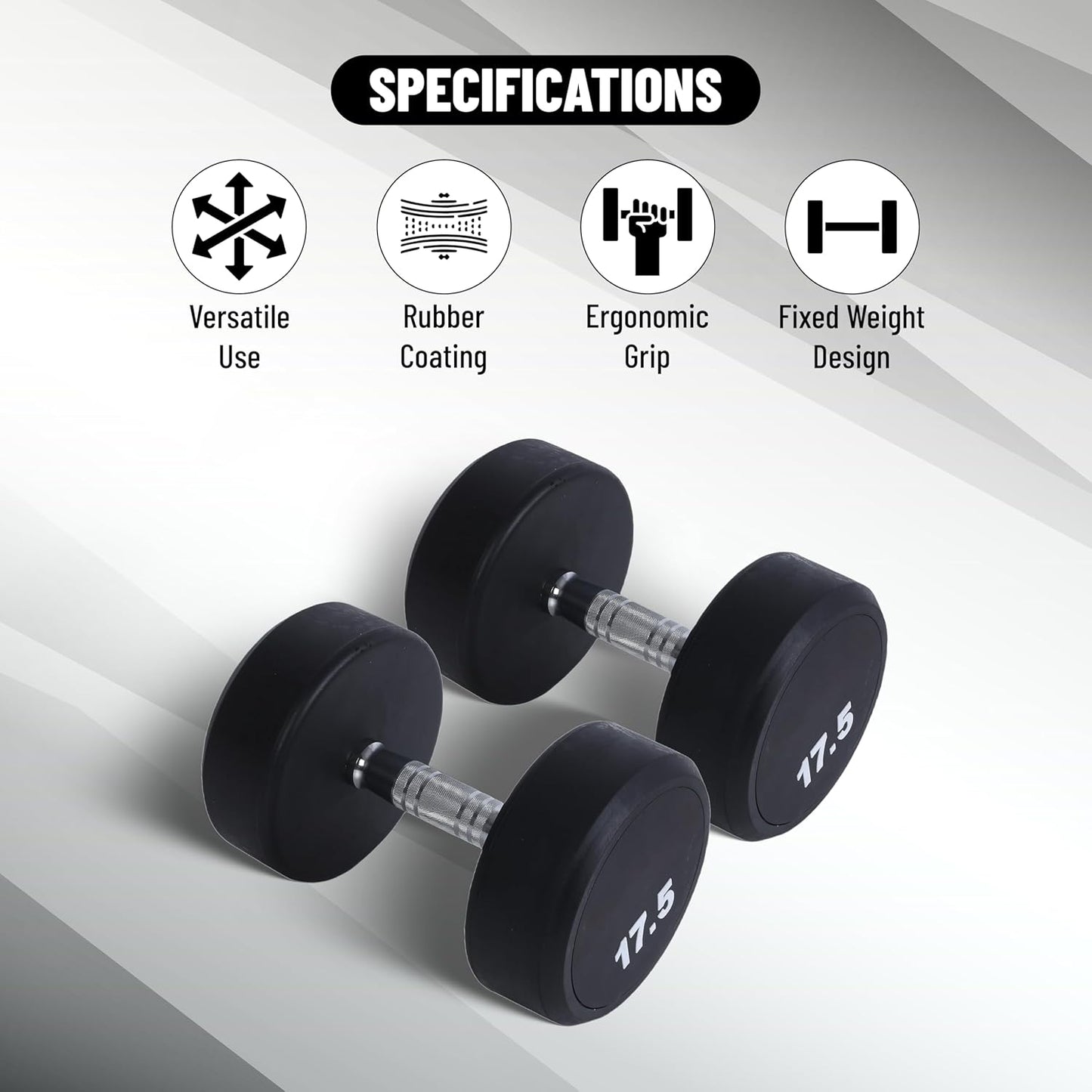 Endless Rubber Bouncy Dumbbells | Material: Iron and Rubber | Perfect for Bodybuilding, Fitness, Weightlifting, Home or Gym Training | for Men and Women