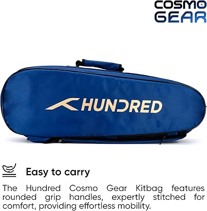HUNDRED Cosmogear Badminton Bag | Double Zipper | Front Zipper Pocket Bag, Polyester