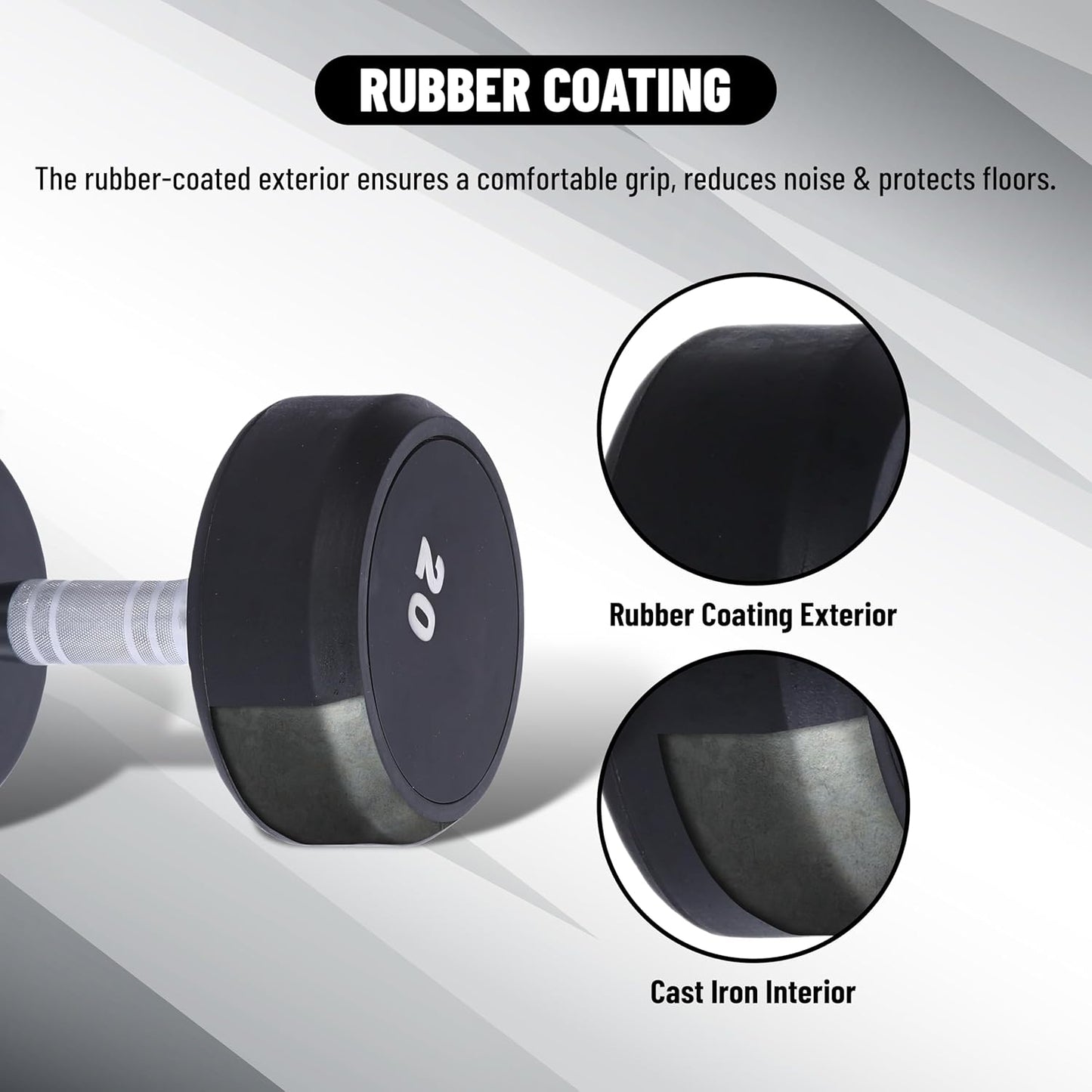Endless Rubber Bouncy Dumbbells | Material: Iron and Rubber | Perfect for Bodybuilding, Fitness, Weightlifting, Home or Gym Training | for Men and Women