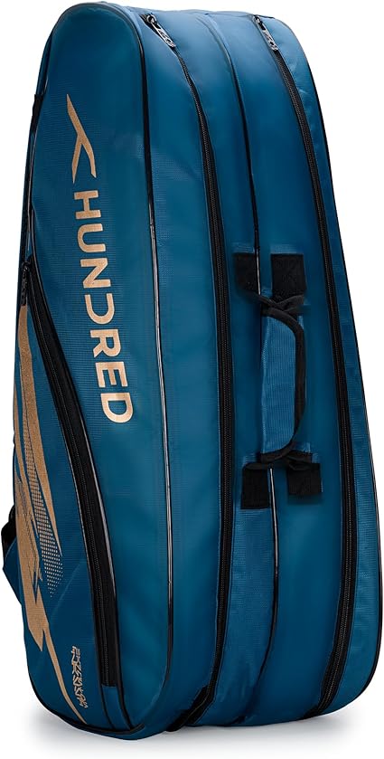 HUNDRED Cosmogear Badminton Bag | Double Zipper | Front Zipper Pocket Bag, Polyester
