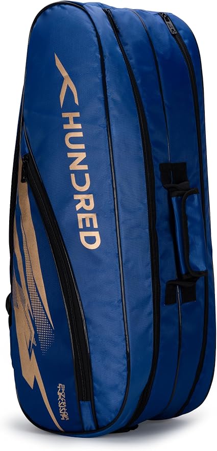 HUNDRED Cosmogear Badminton Bag | Double Zipper | Front Zipper Pocket Bag, Polyester