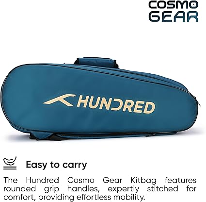 HUNDRED Cosmogear Badminton Bag | Double Zipper | Front Zipper Pocket Bag, Polyester