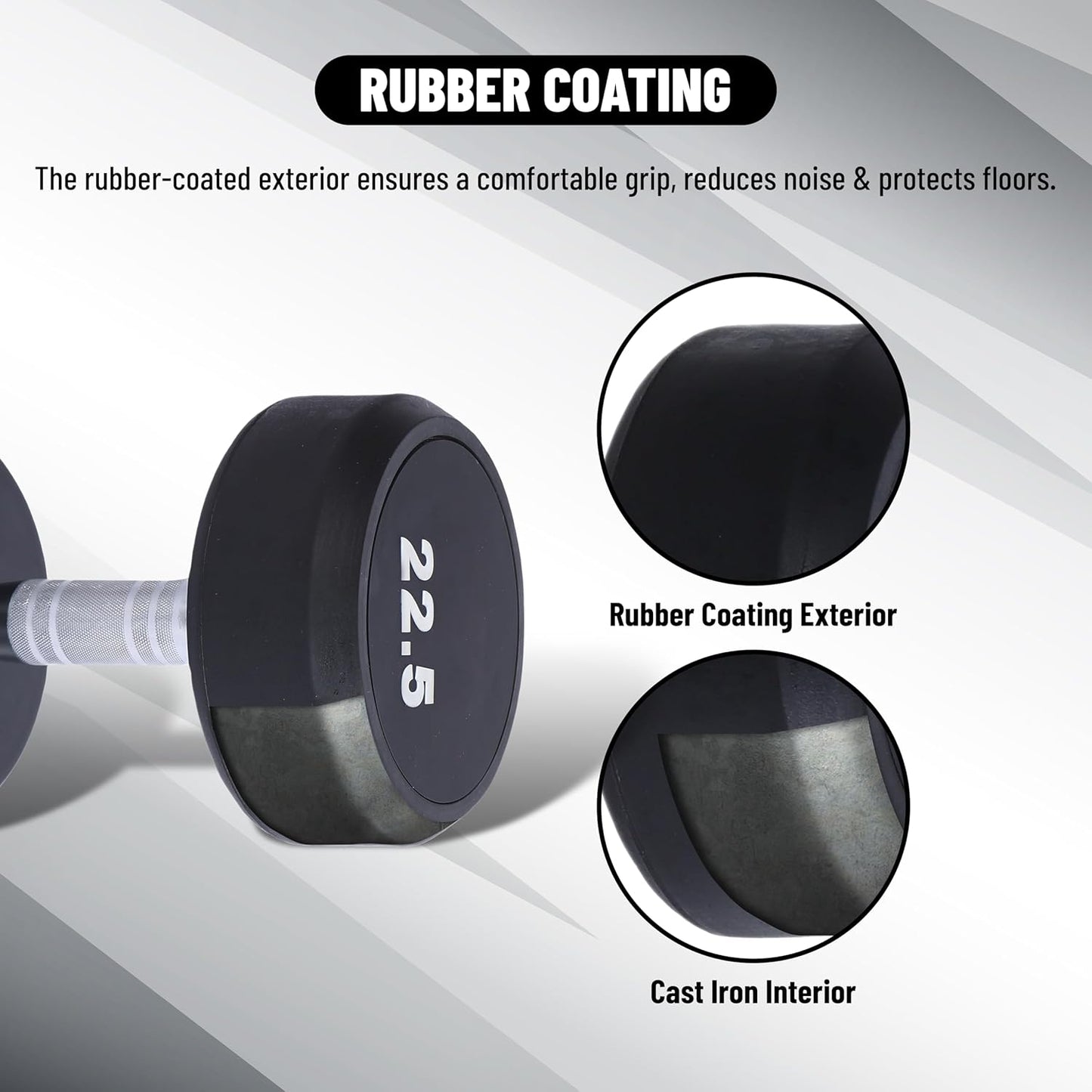 Endless Rubber Bouncy Dumbbells | Material: Iron and Rubber | Perfect for Bodybuilding, Fitness, Weightlifting, Home or Gym Training | for Men and Women