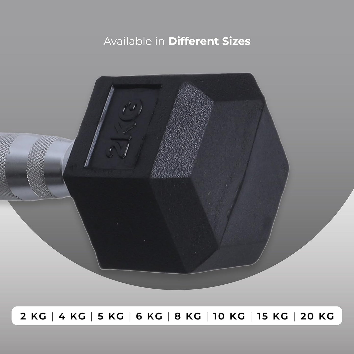 Endless Rubber Coated Hexagon Dumbbell | Material: Iron and Rubber | Perfect for Bodybuilding, Fitness, Weightlifting, Home or Gym Training