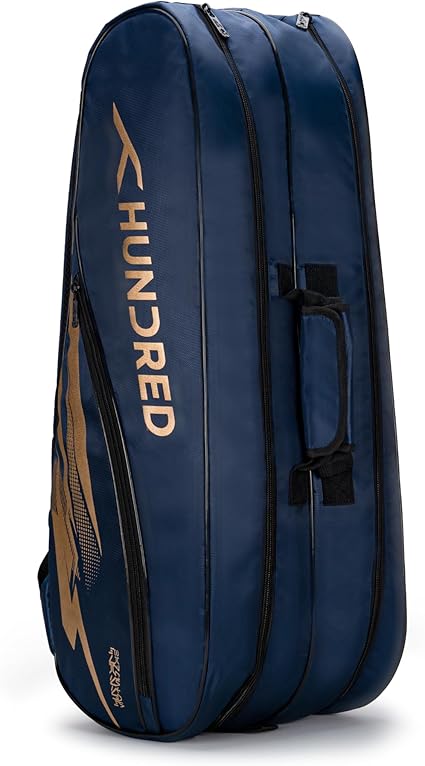 HUNDRED Cosmogear Badminton Bag | Double Zipper | Front Zipper Pocket Bag, Polyester