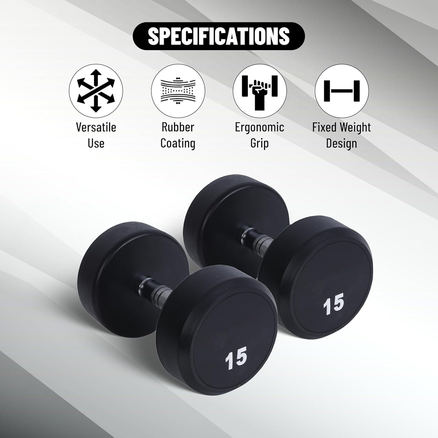 Endless Rubber Bouncy Dumbbells | Material: Iron and Rubber | Perfect for Bodybuilding, Fitness, Weightlifting, Home or Gym Training | for Men and Women