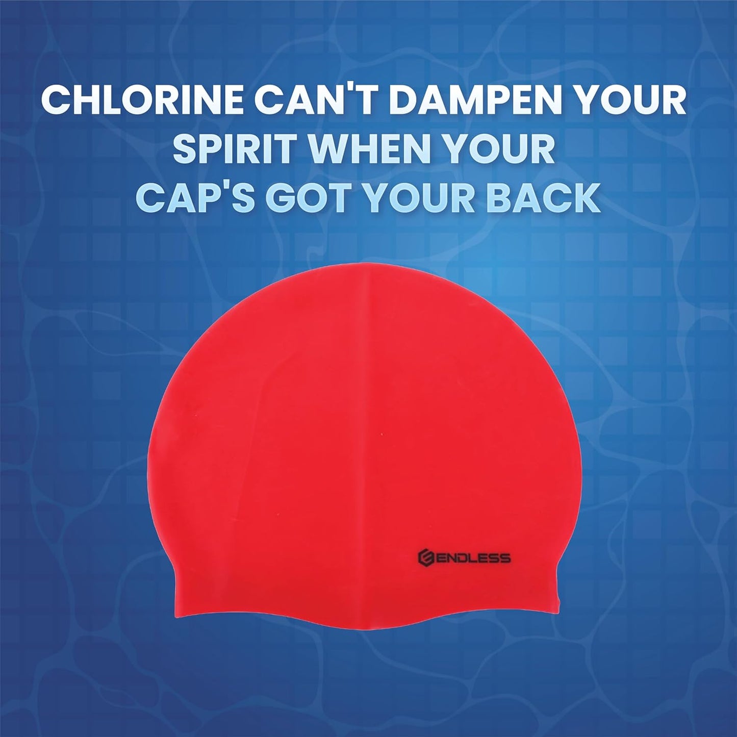 Endless Infinity Swimming Cap Set - 2 Pack Silicone Swim Caps for Men and Women | Soft, Stretchy and Leak Proof | Comfortable and Fits All Hair Types | Perfect for Pool, Beach and Open Water | Black, Red