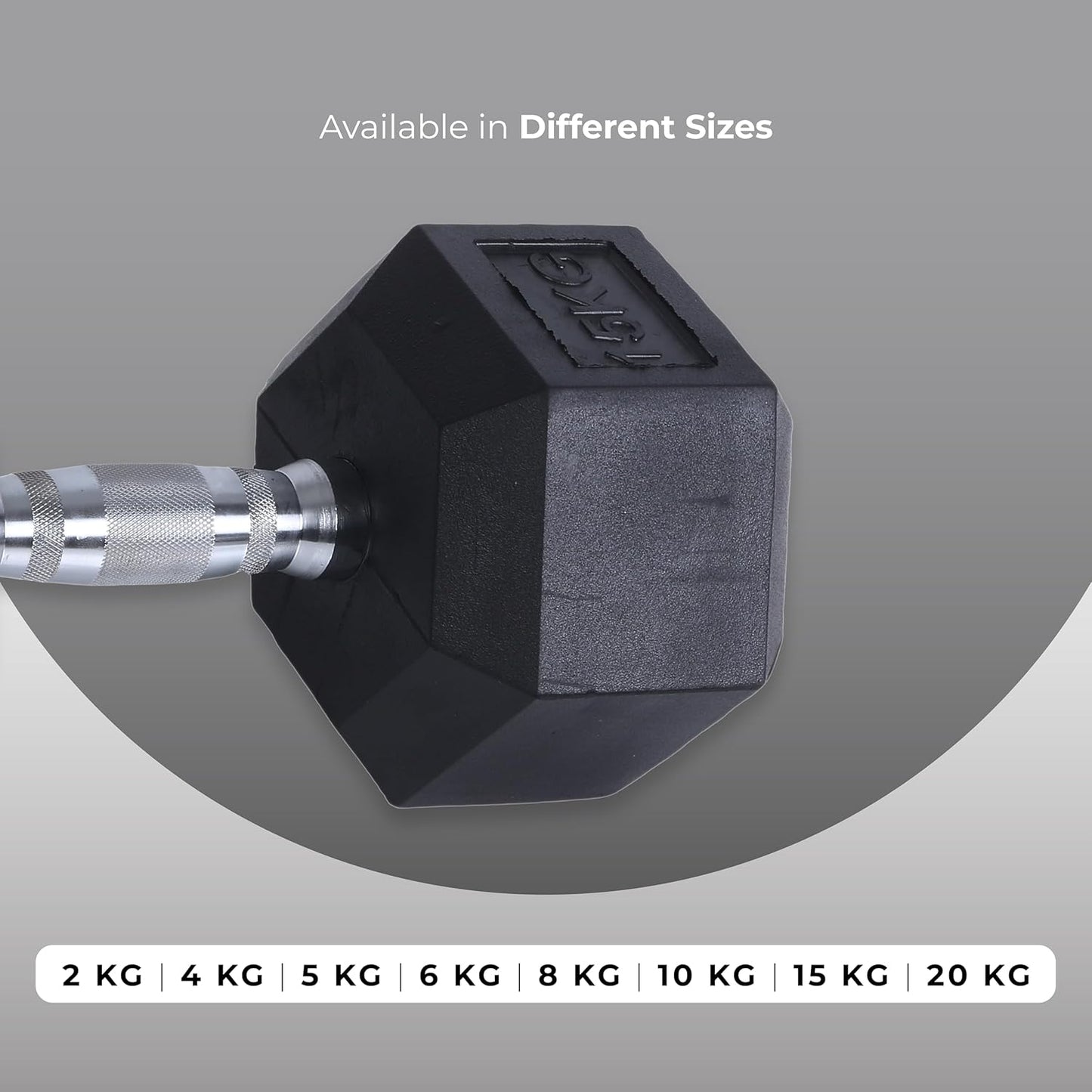 Endless Rubber Coated Hexagon Dumbbell | Material: Iron and Rubber | Perfect for Bodybuilding, Fitness, Weightlifting, Home or Gym Training