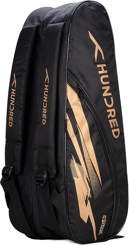 HUNDRED Cosmogear Badminton Bag | Double Zipper | Front Zipper Pocket Bag, Polyester