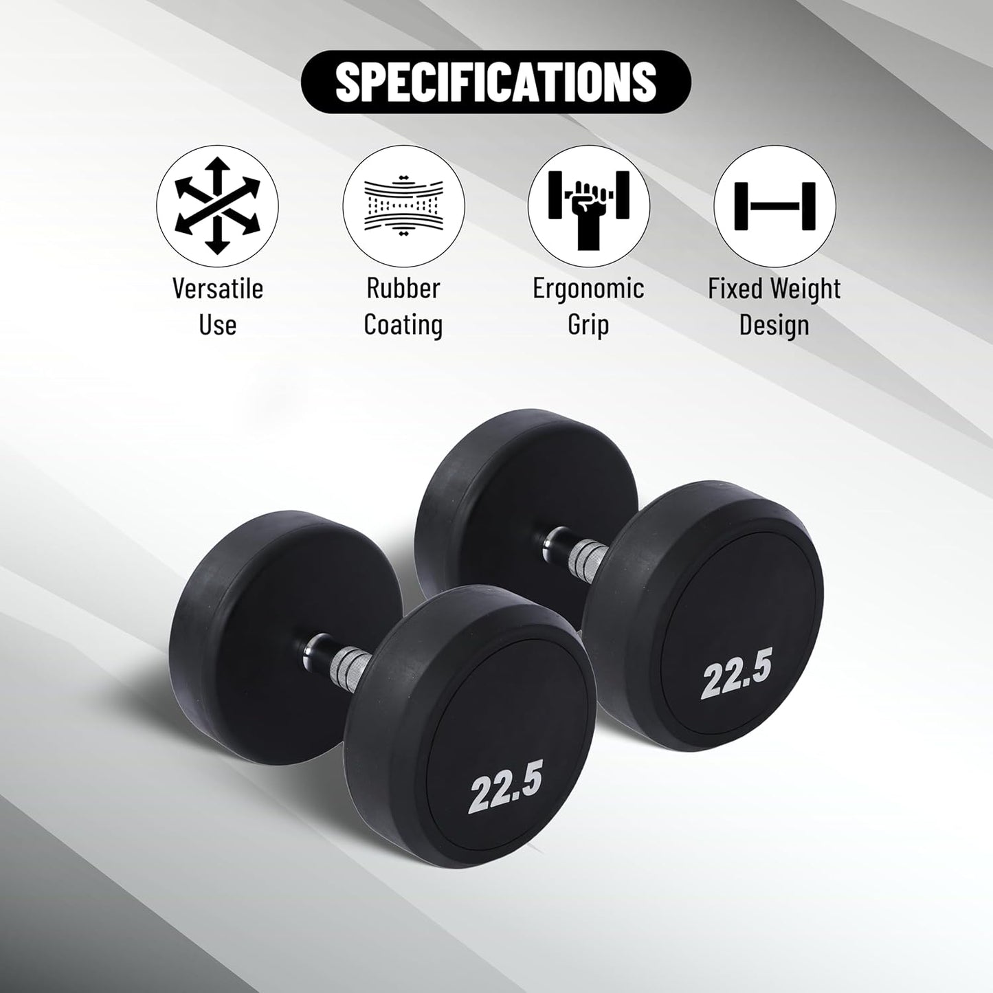 Endless Rubber Bouncy Dumbbells | Material: Iron and Rubber | Perfect for Bodybuilding, Fitness, Weightlifting, Home or Gym Training | for Men and Women