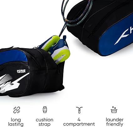 HUNDRED Cosmogear Badminton Bag | Double Zipper | Front Zipper Pocket Bag, Polyester